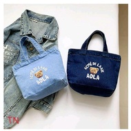 Women's Cute Jeans Handbag for Women Latte Bear Tote Bag