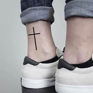 OhMyTat 克魯茲十字架 Cruz Cross On Foot 刺青紋身貼紙 (4 張)