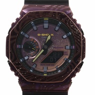 卡西歐 G-SHOCK 2100 系列 GM2100MWG1AJR 男士腕錶，紫色不鏽鋼樹脂錶殼，銀河系圖案