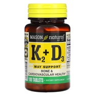 Mason Natural, Vitamin K2 Plus Vitamin D3, Vitamin D3 & K2, 100 Tablets