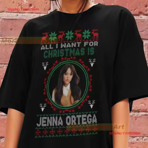 Jenna Ortega T Shirt All I want For Christmas is SweaT Sweater Cotton Clothing vintage Washed Top Fo