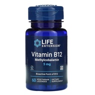 Life Extension, Vitamin B12 Methylcobalamin, 1 mg, 60 Vegetarian Lozenges | 5 mg, 60 Vegetarian Loze