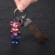 Móc Khoá đa sắc Bearbrick Dây Da Cao Cấp Móc Khóa Xe Phụ Kiện Túi Xách