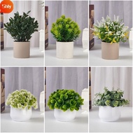 SHLY False Plant Pot, Evergreen Fake Flower Artificial Plant Bonsai, Simulation Plastic Plant Bonsai