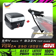 SET KOMBO KOTAK/BOX GIVI B32N TOP CASE + HONDA FORZA 250 2021 / NSS250 2024 SRV SPECIAL RACK