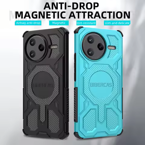 BIBERCAS Armor Shockproof Magnetic Case For Xiaomi Redmi K80 K70 Note 14Pro Plus 5G Turbo 4 Poco X7 