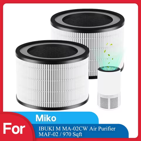 MAF-02 Filter Replacement, Compatible with Miko IBUKI M MA-02CW Air Purifier MAF-02/970 Sqft, 3-in-1