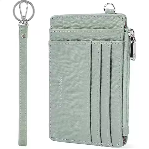 BOSTANTEN Small Wallet For Women RFID Leather Credit Card Holder Slim Wristlet Keychain Wallet With 