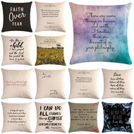 45*45cm Christian Quote Bible Linen Throw Pillow Cover Car Cushion Cover Home Decorative Pillowcase