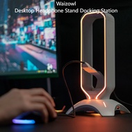 Waizowl Earphone Stand RGB Lighting Game Figure Frame USB Docking Station Table Matching Peripheral 
