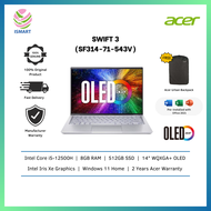 Acer Laptop Swift 3 OLED SF314-71-543V 14" WQXGA+ Steel Grey ( i5-12500H, 8GB, 512GB SSD, Intel, W11, HS )
