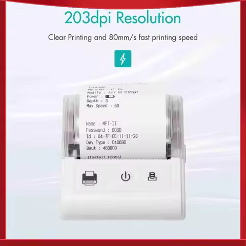 Portable Mini Thermal Receipt Printer USB BT Connection 2 Inches 57mm Wireless Printer High Speed wi
