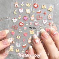 LACHAPELLE Kawaii Animal Nail Stickers Bear Dog Cat Cute Cartoon Nail Decoration H4b9