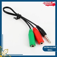 3.5MM MALE TO 3.5MM HIFI AUDIO SPLITTER CABLE MICROPHONE HEADPHONE RED HIGH QUALITY 