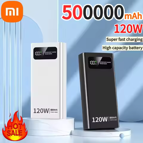 Xiaomi 500000mAh Power Bank 120W Super Fast Charging Battery High Capacity Digital Display Power Ban