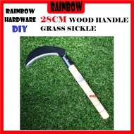 35CM WOOD HANDLE GRASS SICKLE / SABIT RUMPUT / POTONG RUMPUT / 割草刀，除草刀