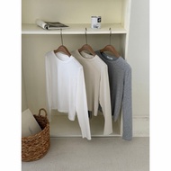 NUTCLOSET - Round neck long-sleeved plain T-shirt 1150_A3048
