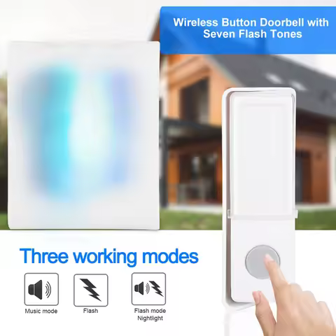 Button Door Bell Elderly Caller Wireless Button Door Bell Patient Elderly Deaf Caller with 7 Kinds o
