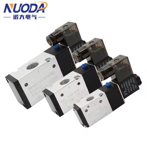 3 Way 2 Position Pneumatic Control Valve Solenoid Valves 3V110-06 3V210-08 3V310-10 3V410-15 DC 12V 