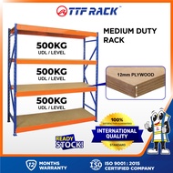 TTF Rack™️ (IHB) Ideal Longspan Shelving Rack (H)180-210cm 12mm Plywood Medium Duty Rack 4 Levels Wa