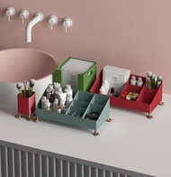 可愛貓腳 化妝品保養品美妝收納盒 桌面雜物搖控器收納盒