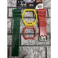 BNB CUSTOM GBX100 RASTA GLOSSY + BUCKLE JAPAN  FOR ORIGINAL GSHOCK