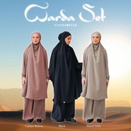 ‼️RESTOCK‼️WARDA Suit Ironless Bertelekung plus size breastfeeding friendly set baju seluar umrah ha