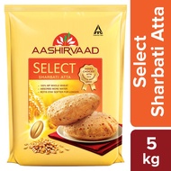 Aashirvaad Select Sharbati Atta, 100% Whole Wheat Flour, Tepun Gendum 5Kg