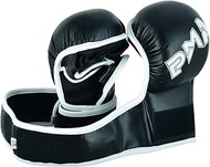 Childrens Kids MMA Elite Safety Grappling 7oz Sparring Gloves - NEW ( Black/White ) (Large/Xl)
