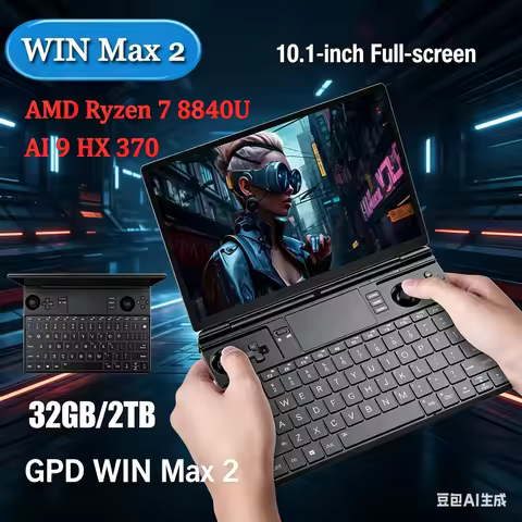 Super Stable Durable GPD 2025 WIN Max 2 32GB RAM 1TB 2TB SSD Hard Disk CPU AMD 8840U AI9 HX370 Proce