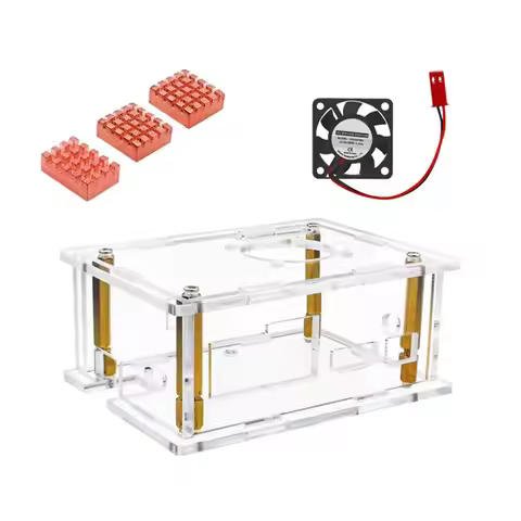 Cooling Fan+ Pure Copper Heat Sink Transparent Shell Acrylic Case For Kickpi K2B H618 Deve Board-A09
