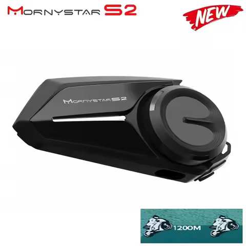 Monystar Helmet Headset S2 Motorcycle Bluetooth Intercom For 2 Rider 1200M Intercomunicador Moto Int