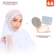 [6.6] Siti Khadijah Telekung Broderie Yuzuk in White + Free Mirror Round Box /  Sk Card Holder