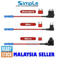 Fuse Tap Holder Fuse Tap Adaptor Quick Joint Cable Kit Mini, Micro, Standard Fius Kereta Motor