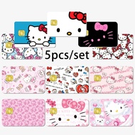 5pcs Hello Kittys Credit Debit Card Sticker Anime cute Poker Sticker Film Tape Skin for Small Chip