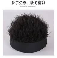 Pengiriman lokalEropa dan Amerika Topi Tampan Simulasi Wig Rambut Pendek Topi Retro Hip-Hop Spoof Be