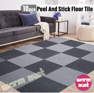[SG Seller]10PCS self-adhesive carpet tile, anti slip splicing carpet rug, pet floor mat, urine proof waterproof home