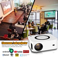 โปรเจคเตอร์ 4k android Dual WIFI 2.4G/5.0G with Bluetooth, 1080P HD projector 350ANSI Lumen High brightness can be used in classroom and outdoor ILEPO เครื่องฉายหนัง