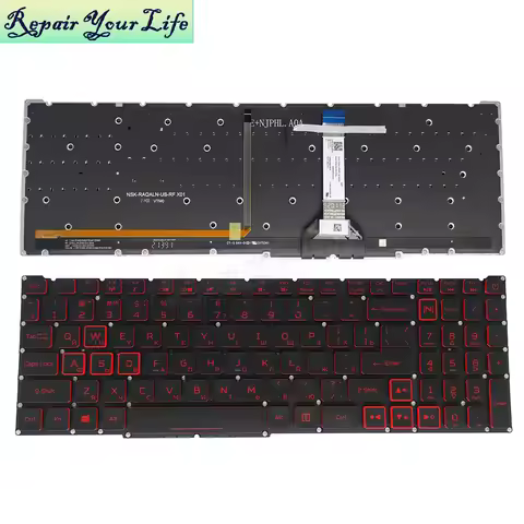 US RU Red Backlit Russian Keyboard for Acer Nitro 5 AN515-57-73DH 584Y AN515-56-7183 Gaming Laptop E