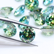 1ps 0.5ct-2ct Green Moissanite Loose Stone, Moissanite Ring Earrings Necklace DIY Jewelry Accessorie