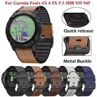 22mm 26mm Quick Release Strap for Garmin Fenix 6 6X Pro 5 5X Plus Silicone+Leather Strap Fenix 3 HR Sapphire Watch Band