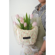 7 100% fresh pink tulips