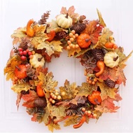 Pumpkin Fake Leaves Home Halloween Maple Leaves Thanksgiving Door Decoration Ornaments Garland Vine 