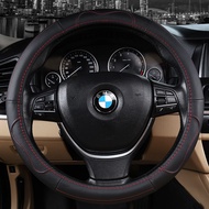 Genuine Leather Car Steering Wheel Cover 38cm For BMW E90 320i 325i 330i 335i E87 120i 130i 120d Aut