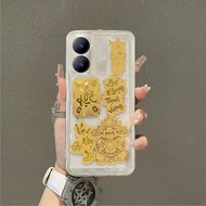 [ Realme C33-4G ] HK Transparent 3D Crystal Case with Gold Leaf - Golden Prosperity
