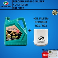 Perodua 0W-20 Engine Oil 3.5L + Oil Filter For Perodua ( R01 / R02 )
