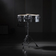 Timbales with Cowbell Metal Percussion Instrument with Tripod Twin Drum Set with Stand Portable Timb