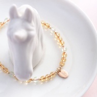 黃水晶葡萄石14KGF手鍊 巴西黃水晶招財水晶天然石手鏈客製化禮物