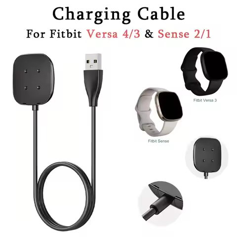 Charger for Fitbit Sense/Sense 2/Versa 3/Versa 4,Replacement Charging Cable Cord Magnetic Dock Stand