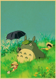ใหม่ Hayao Miyazaki Ghibli Vintage Anime Wall Art - Spirited Away Totoro Ponyo Mononoke โปสเตอร์0920